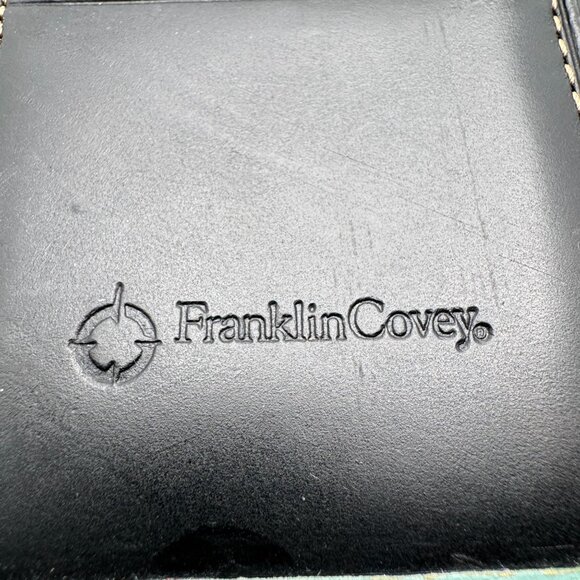 Franklin Covey Full-Grain Leather Planner Cover 7 X 4.25 Turquoise Strap Vtg - Picture 6 of 16